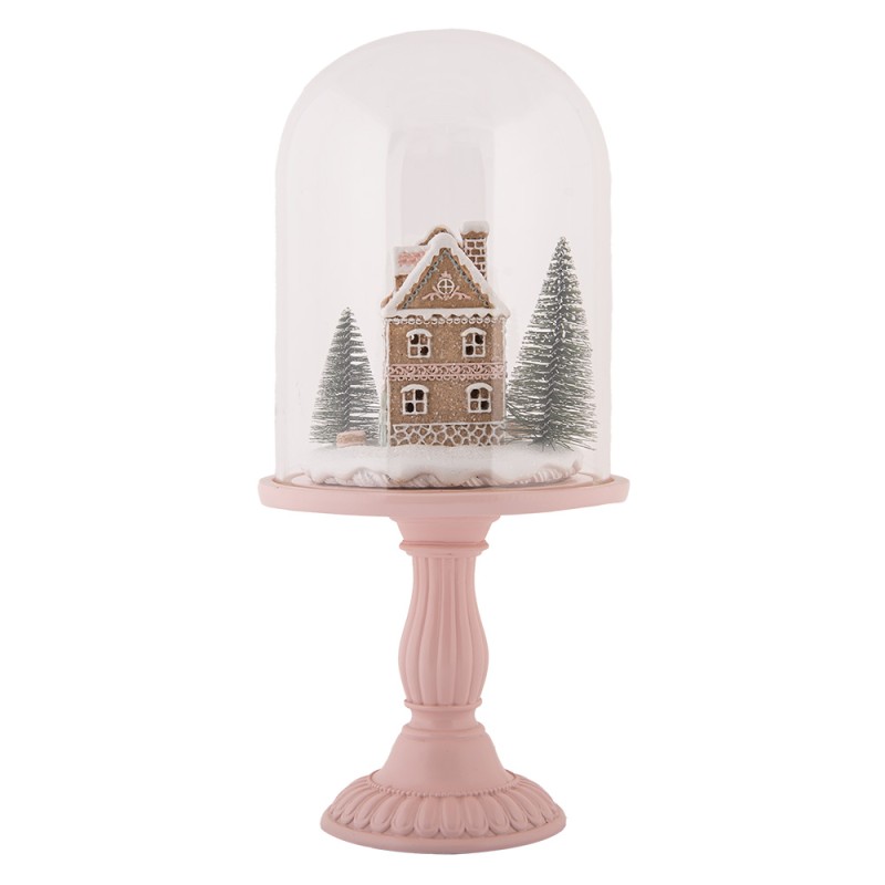 Clayre & Eef Kerstdecoratie met LED-verlichting Ø 17x36 cm Roze Kunststof