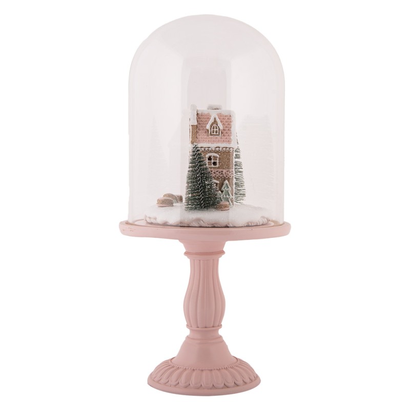 Clayre & Eef Kerstdecoratie met LED-verlichting Ø 17x36 cm Roze Kunststof