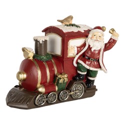 Clayre & Eef Kerstdecoratie Beeld Kerstman 16x10x13 cm Rood Kunststof