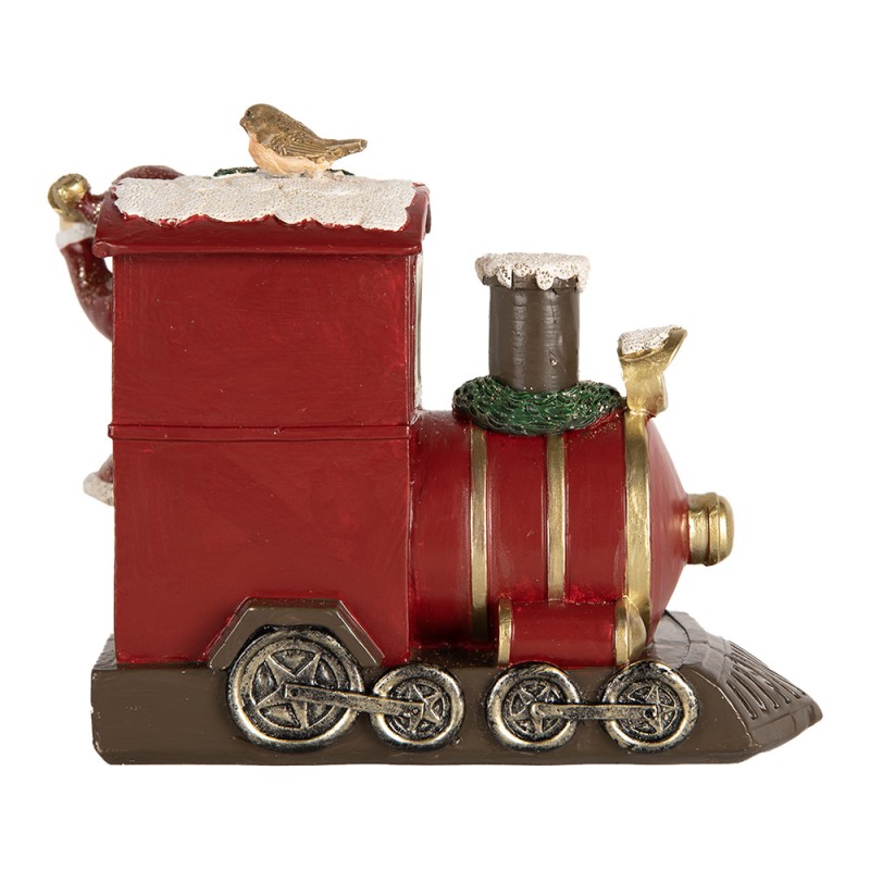 Clayre & Eef Kerstdecoratie Beeld Kerstman 16x10x13 cm Rood Kunststof