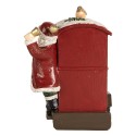 Clayre & Eef Kerstdecoratie Beeld Kerstman 16x10x13 cm Rood Kunststof