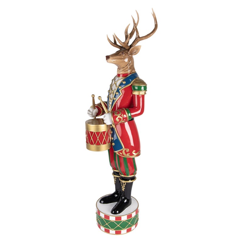 Clayre & Eef Décoration de Noël Image Cerf 25x22x82 cm Marron Plastique
