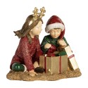 Clayre & Eef Décoration de Noël Image Enfants 14x9x11 cm Rouge Plastique