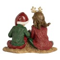 Clayre & Eef Décoration de Noël Image Enfants 14x9x11 cm Rouge Plastique