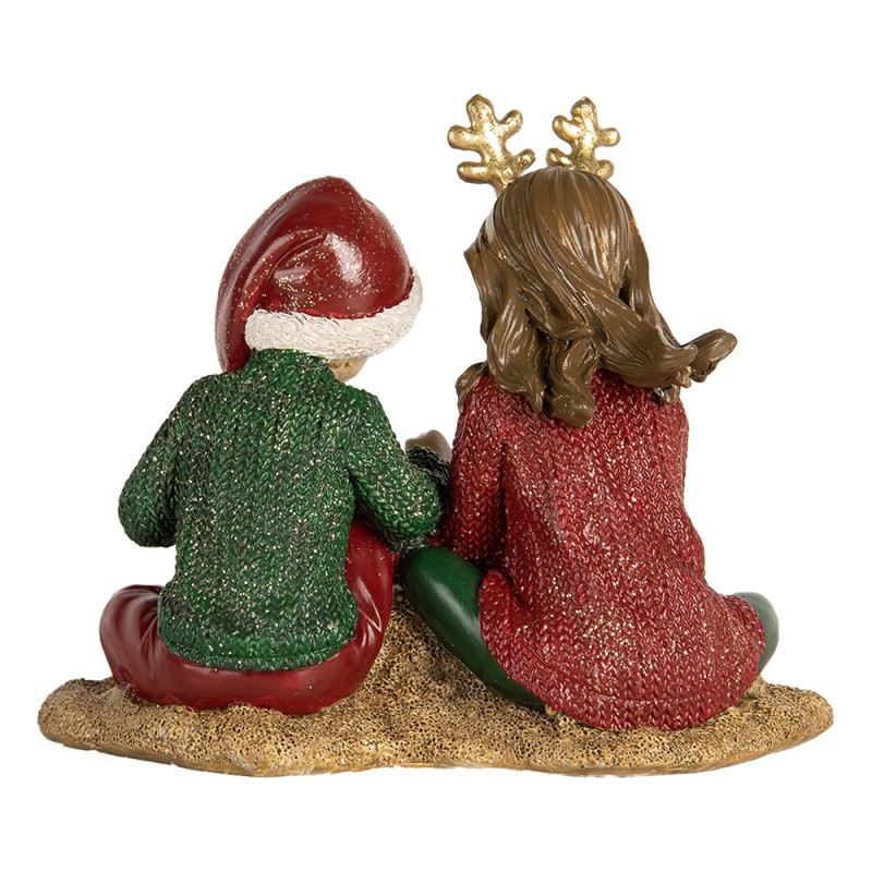Clayre & Eef Décoration de Noël Image Enfants 14x9x11 cm Rouge Plastique