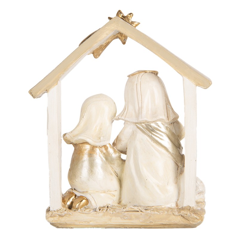 Clayre & Eef Statuetta decorativa di Natale Presepe 10x5x12 cm Beige Color oro Plastica