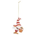 Clayre & Eef Ornamento Natalizio Gnomo 10 cm Rosso Plastica