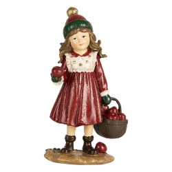 Clayre & Eef Christmas Decoration Figurine Girl 7x5x13 cm Red Plastic