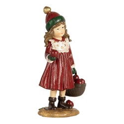 Clayre & Eef Christmas Decoration Figurine Girl 7x5x13 cm Red Plastic