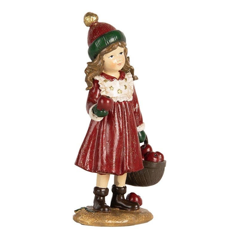 Clayre & Eef Christmas Decoration Figurine Girl 7x5x13 cm Red Plastic