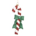 Clayre & Eef Christmas Ornament Candy Cane 8x3x17 cm Red White Plastic
