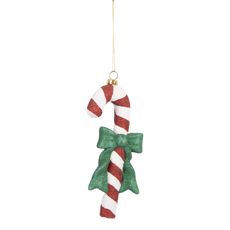 Clayre & Eef Christmas Ornament Candy Cane 8x3x17 cm Red White Plastic