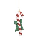 Clayre & Eef Christmas Ornament Candy Cane 8x3x17 cm Red White Plastic