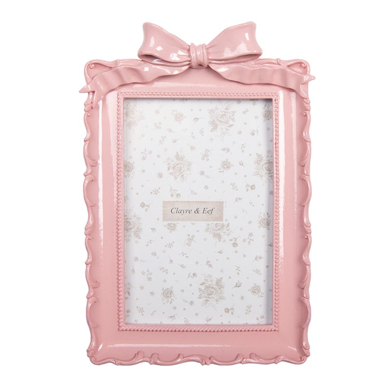 Clayre & Eef Bilderrahmen 10x15 cm Rosa Kunststoff
