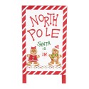 Clayre & Eef Christmas Sign 29x16x51 cm White Red Metal