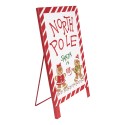 Clayre & Eef Christmas Sign 29x16x51 cm White Red Metal