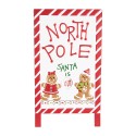Clayre & Eef Christmas Sign 29x16x51 cm White Red Metal