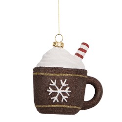 Clayre & Eef Christmas Ornament 9x7x10 cm Brown Plastic Cups