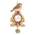 Clayre & Eef Kersthanger Vogel 11 cm Bruin Kunststof