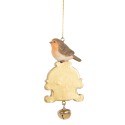 Clayre & Eef Kersthanger Vogel 11 cm Bruin Kunststof
