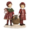 Clayre & Eef Décoration de Noël Image Enfants 11x6x12 cm Rouge Plastique