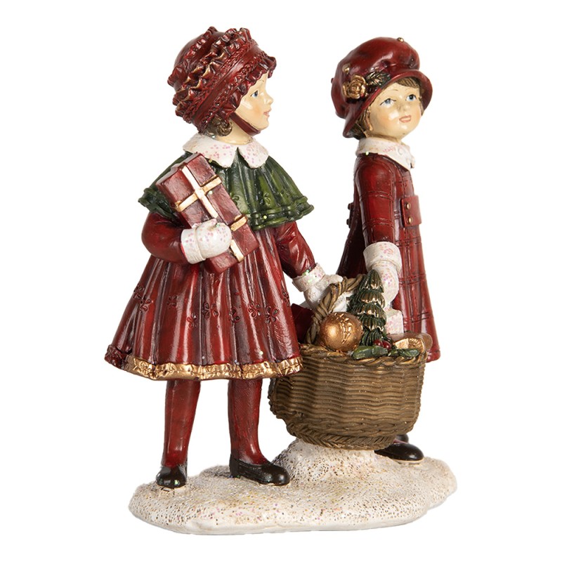 Clayre & Eef Décoration de Noël Image Enfants 11x6x12 cm Rouge Plastique