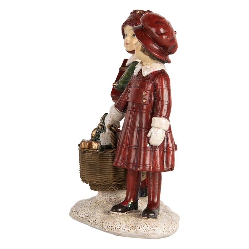 Clayre & Eef Décoration de Noël Image Enfants 11x6x12 cm Rouge Plastique