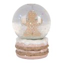 Clayre & Eef Boule de neige Ø 5x7 cm Marron Plastique Bonhomme en pain d‘épice