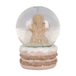 Clayre & Eef Schneekugel Ø 5x7 cm Braun Kunststoff Pfefferkuchenmann