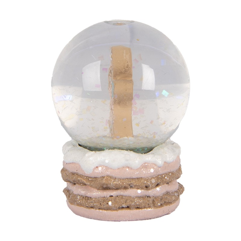 Clayre & Eef Boule de neige Ø 5x7 cm Marron Plastique Bonhomme en pain d‘épice