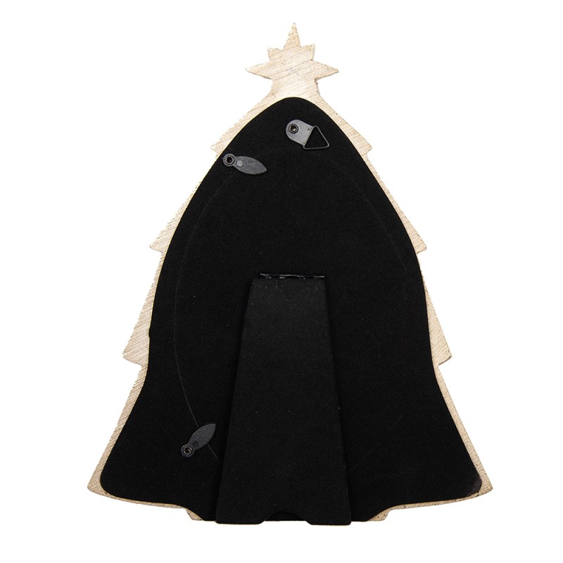 Clayre & Eef Bilderrahmen Weihnachtsbaum 10x15 cm Goldfarbig Kunststoff