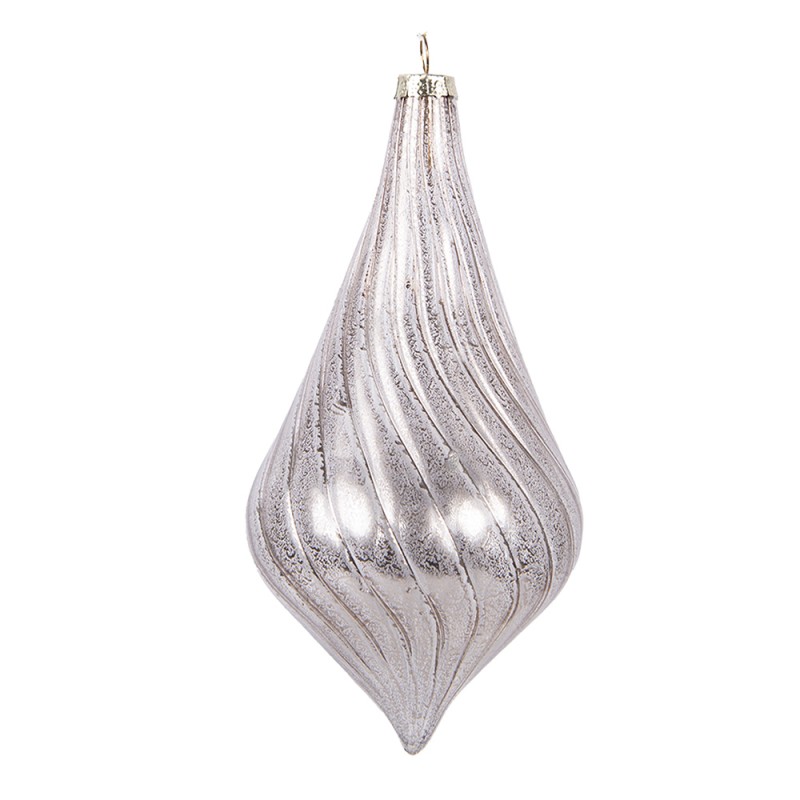 Clayre & Eef Boule de Noël Ø 8x17 cm Couleur argent Verre