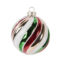 Clayre & Eef Boule de Noël Ø 8x8 cm Multicolore Verre