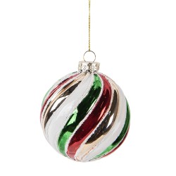 Clayre & Eef Boule de Noël Ø 8x8 cm Multicolore Verre