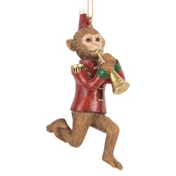 Clayre & Eef Kersthanger Aap 11 cm Bruin Kunststof