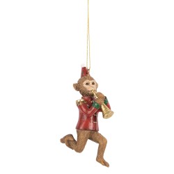 Clayre & Eef Kersthanger Aap 11 cm Bruin Kunststof