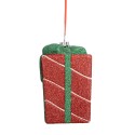 Clayre & Eef Pendentif de Noël Cadeau 8x8x11 cm Rouge Plastique