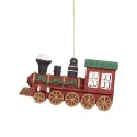 Clayre & Eef Pendentif de Noël Train 12x4x7 cm Rouge Plastique