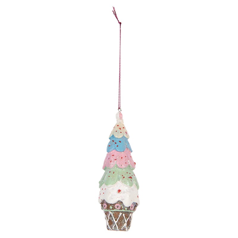 Clayre & Eef Christmas Ornament Ø 5x13 cm Multicoloured Plastic Ice Cream