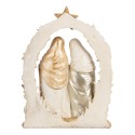 Clayre & Eef Weihnachtsdekorationsfigur Krippe 19x7x24 cm Beige Goldfarbig Kunststoff