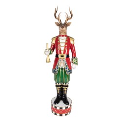 Clayre & Eef Christmas Decoration Figurine Deer 25x20x82 cm Brown Plastic