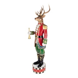 Clayre & Eef Christmas Decoration Figurine Deer 25x20x82 cm Brown Plastic