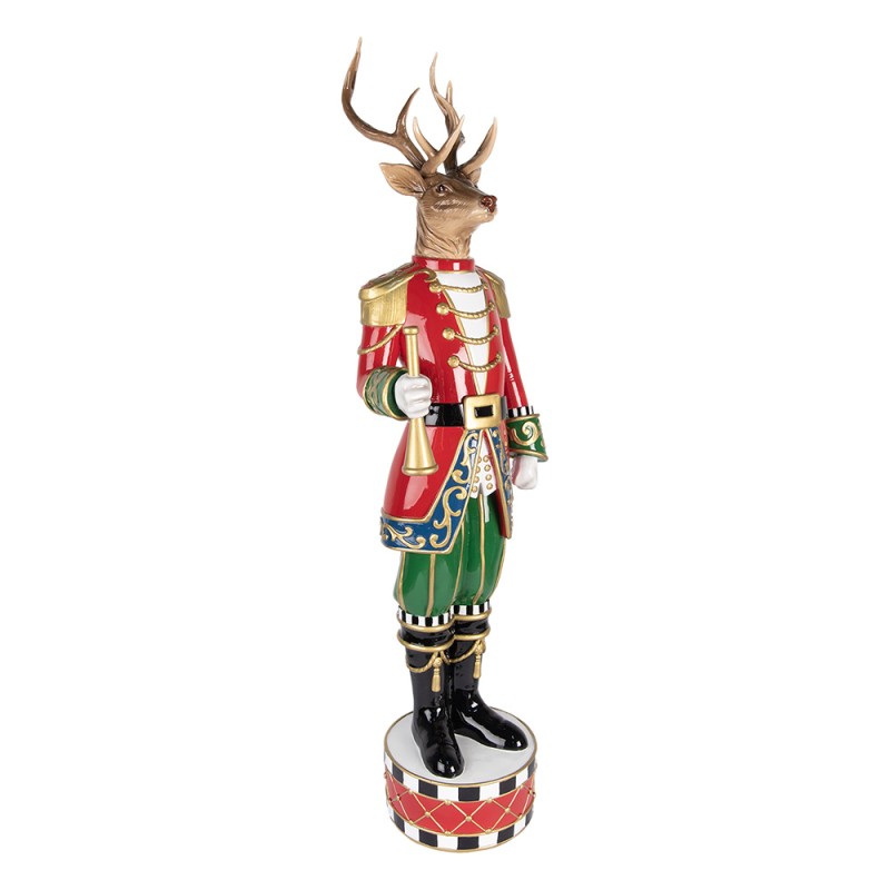 Clayre & Eef Christmas Decoration Figurine Deer 25x20x82 cm Brown Plastic