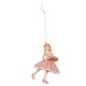 Clayre & Eef Weihnachtsanhänger Mädchen 11 cm Rosa Kunststoff
