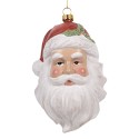 Clayre & Eef Kersthanger Kerstman 15 cm Wit Rood Kunststof