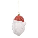 Clayre & Eef Kersthanger Kerstman 15 cm Wit Rood Kunststof