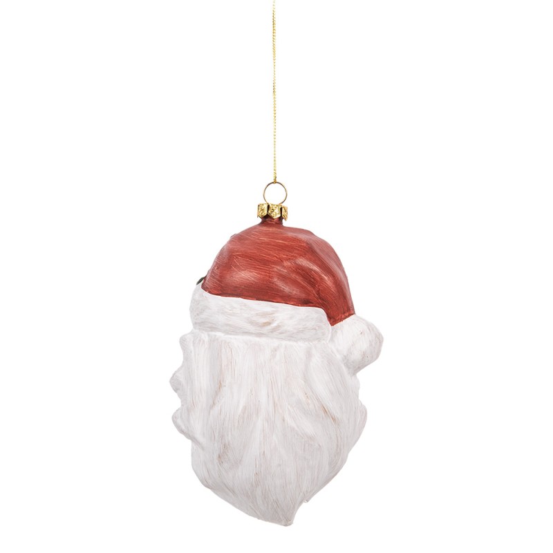 Clayre & Eef Kersthanger Kerstman 15 cm Wit Rood Kunststof