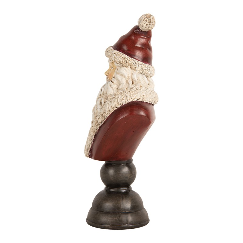 Clayre & Eef Kerstdecoratie Beeld Kerstman 11x8x22 cm Rood Kunststof