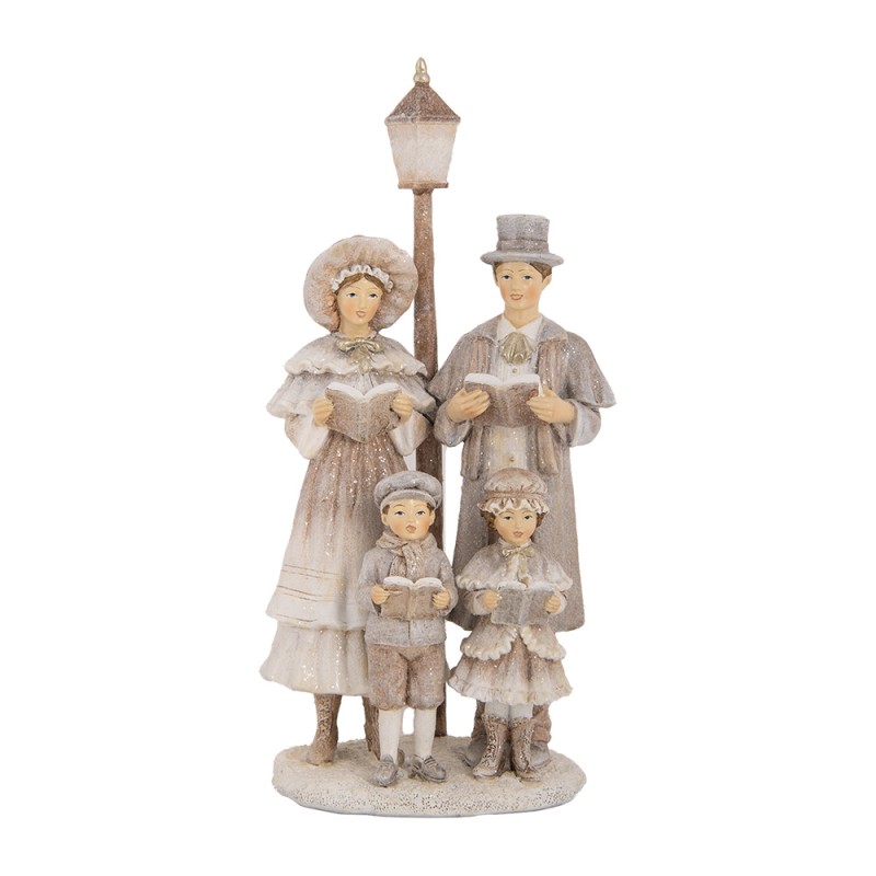 Clayre & Eef Christmas Decoration Figurine 15x11x30 cm Beige Plastic