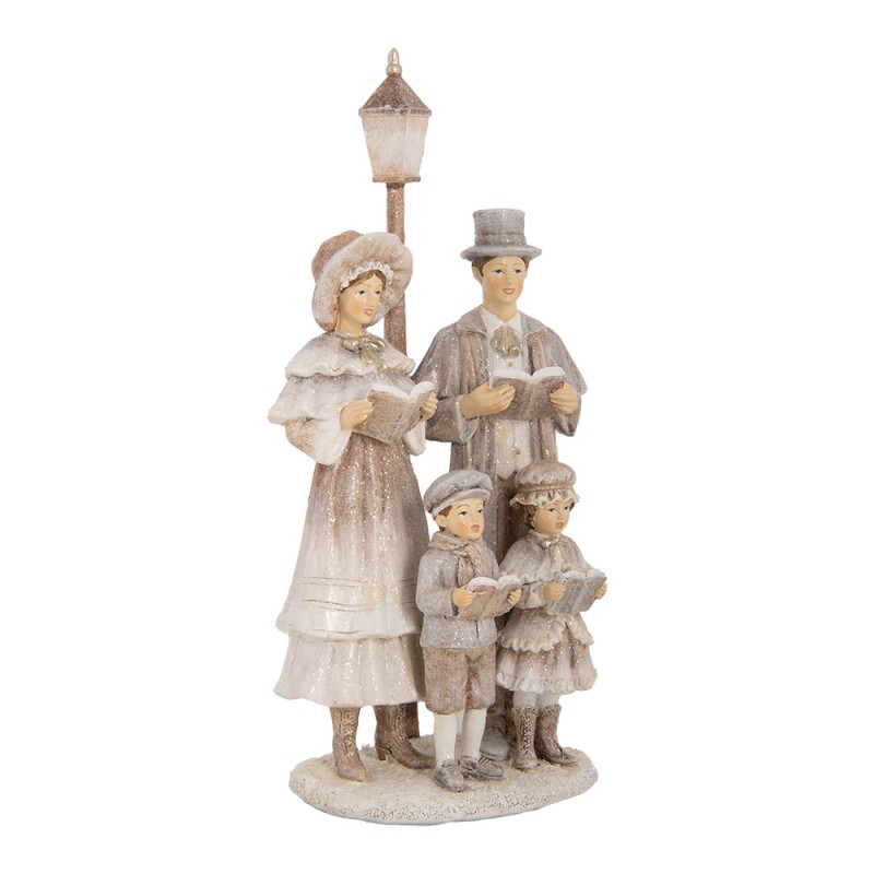 Clayre & Eef Christmas Decoration Figurine 15x11x30 cm Beige Plastic